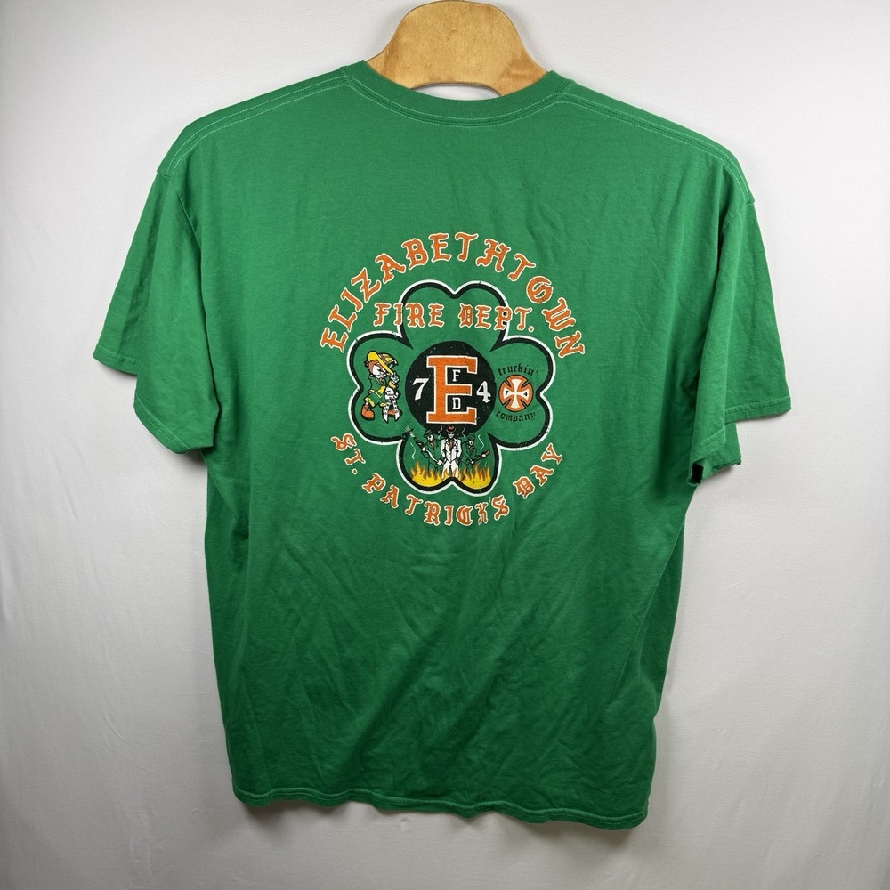 Elizabethtown PA Fire Department Station 74 Tee St Patrick's Day Green 3XL